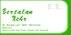 bertalan nehr business card